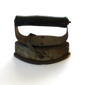 Antique child's sad iron clothes laundry rustic